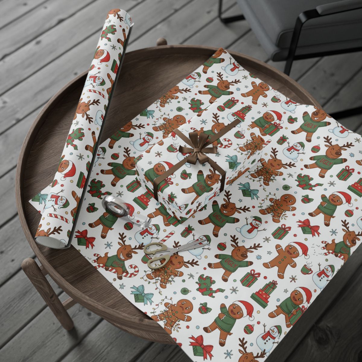 Colorful Holiday Themed Wrapping Paper