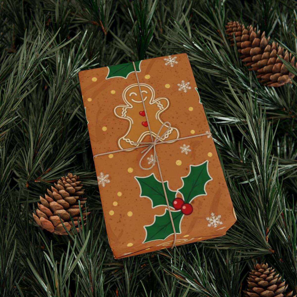 Festive Gingerbread Design Holiday Gift Wrapping paper