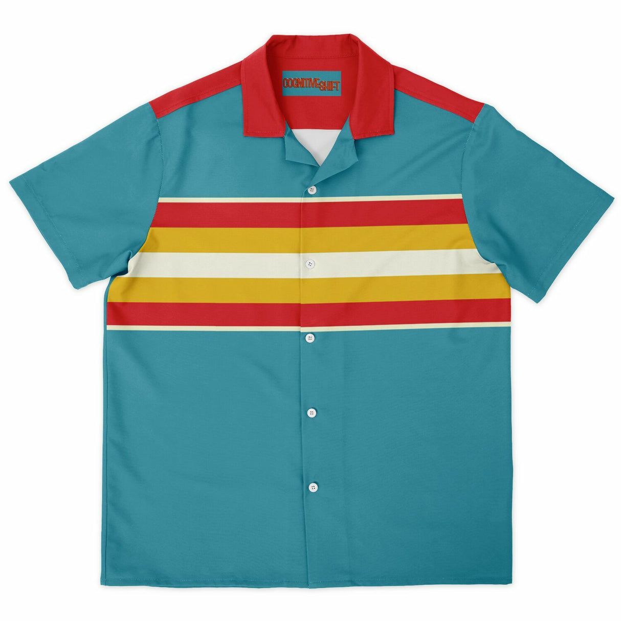Retro Rocket Spread Collar Short Sleeve - Retro Button Up Shirt