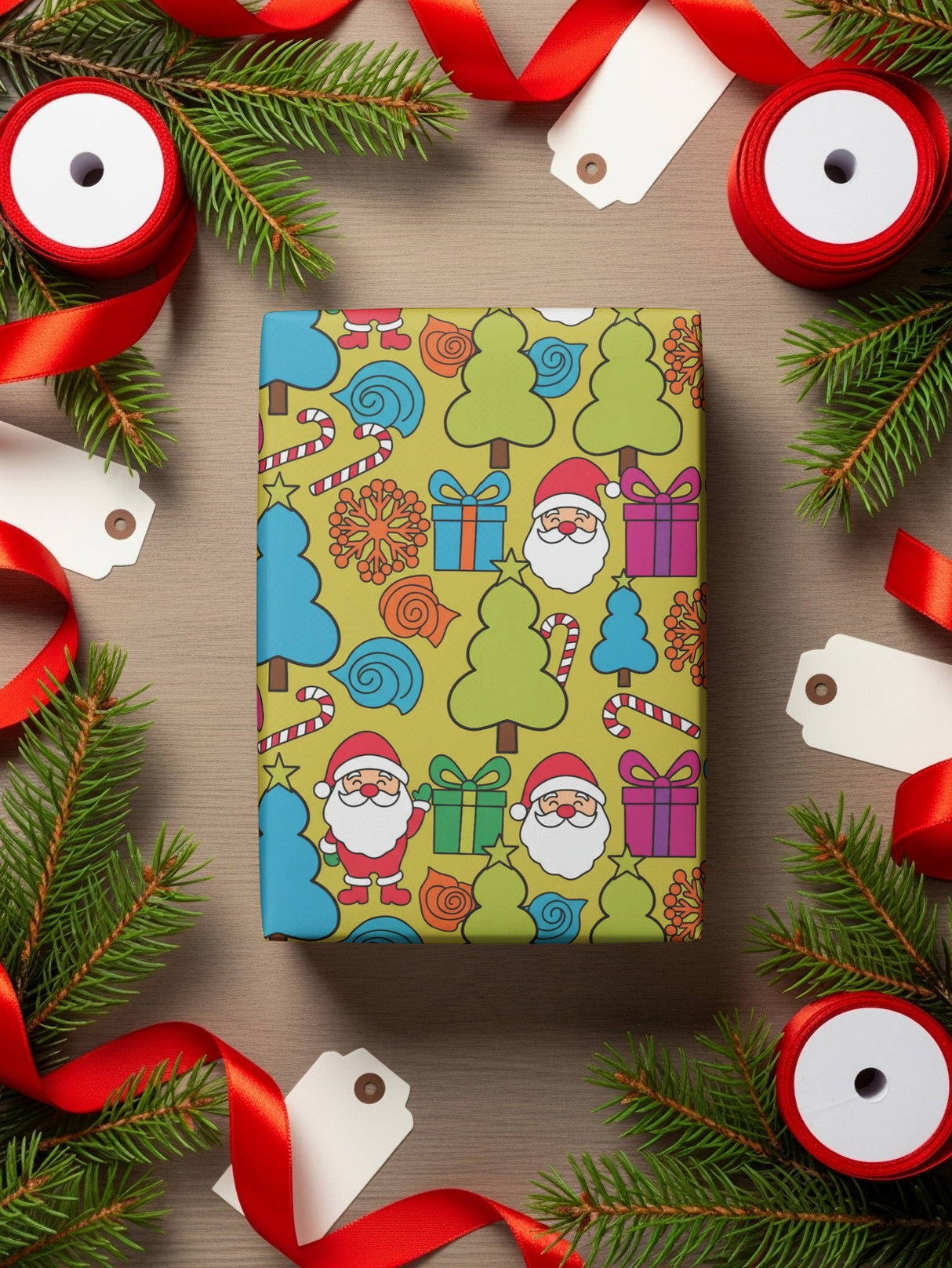 Festive Holiday Gift Wrapping Paper Christmas Decor