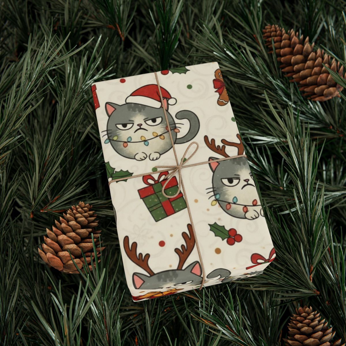 Grumpy Cat Christmas Wrapping Paper For Holiday Gifts