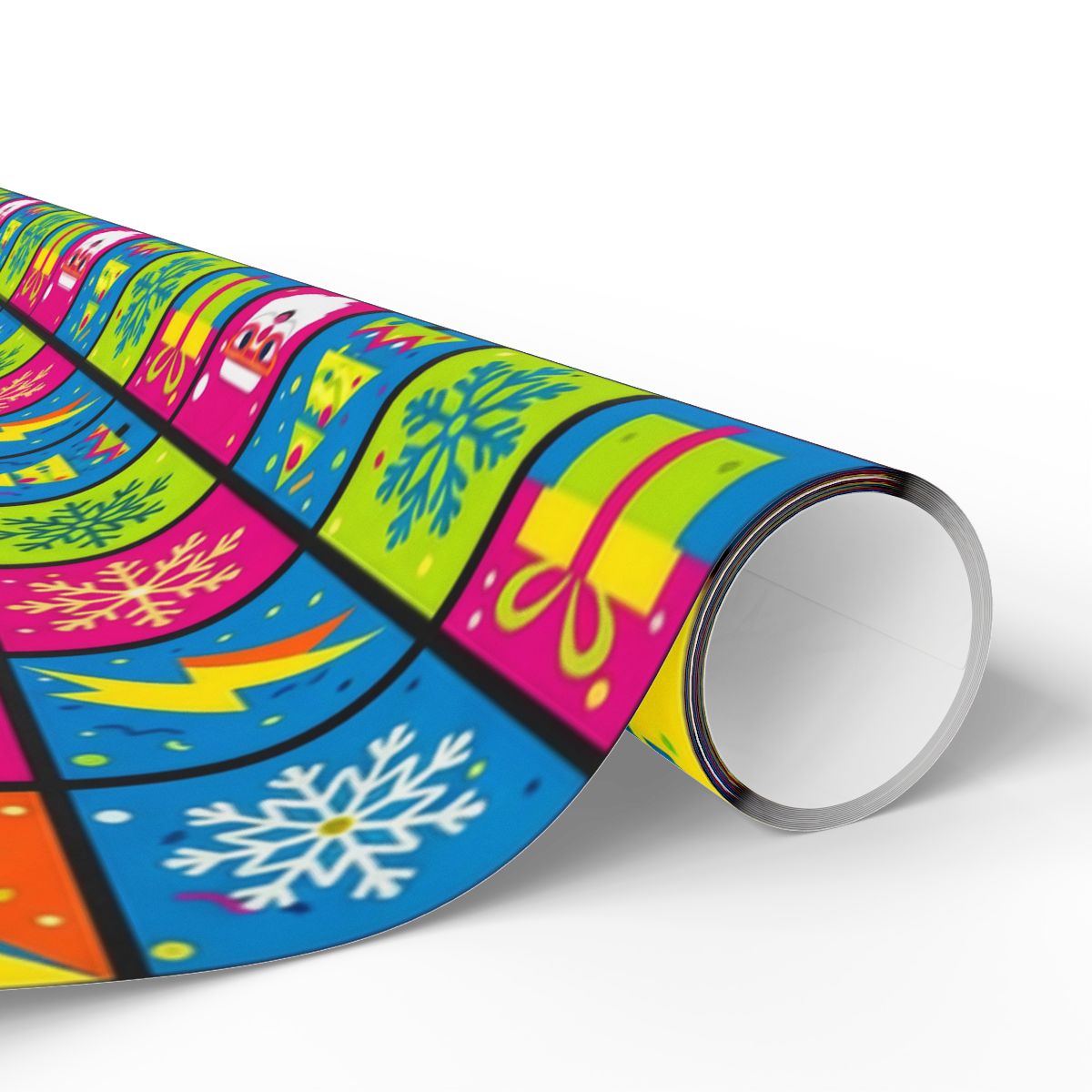 Vibrant Festive Gift Wrap with Colorful Presents Pattern