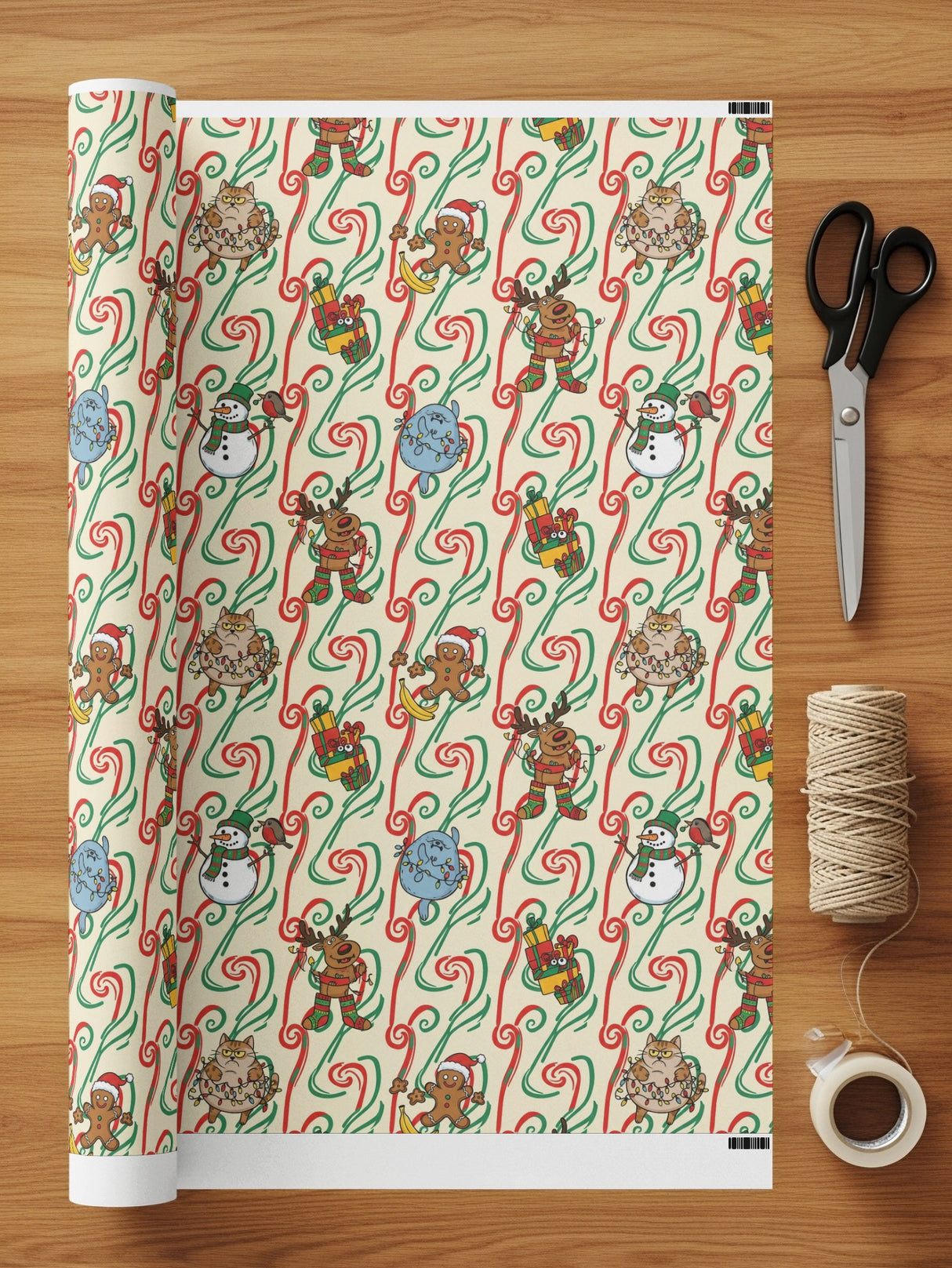 Festive Christmas Themed Gift Wrapping Paper Product