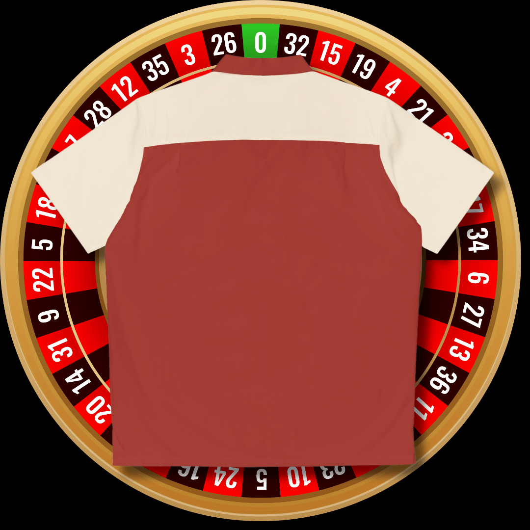 Deep Red and Off-White Atomic Stars Liftoff - Retro Button Up Shirt