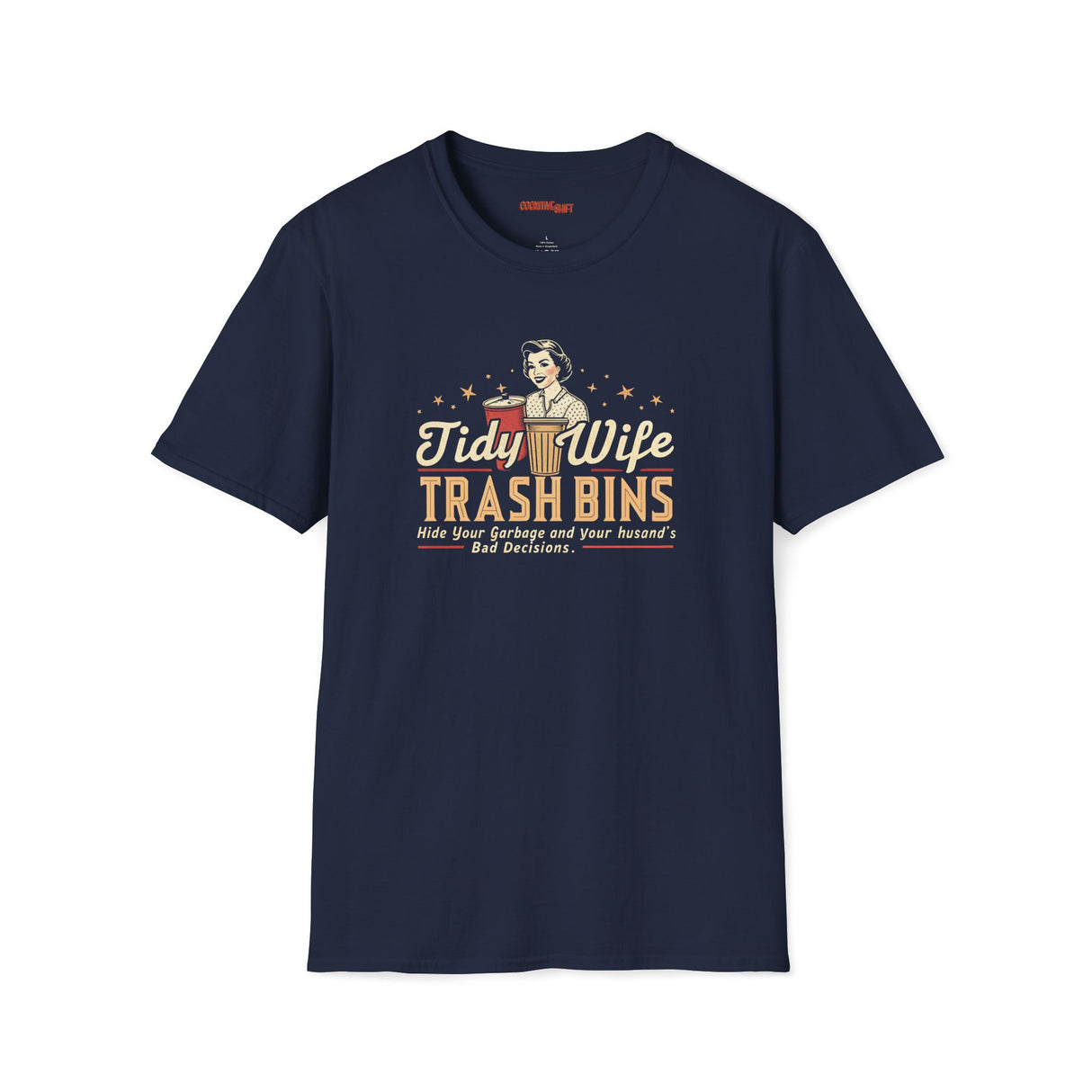 Tidy Wife Trash Bins Retro Graphic T-Shirt