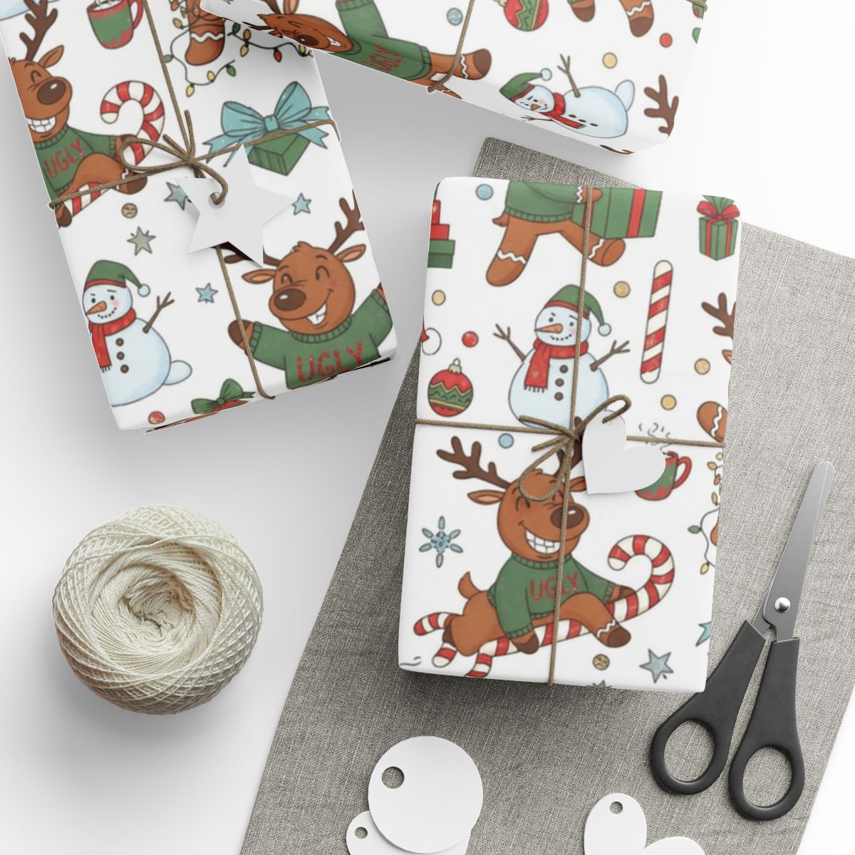 Festive Christmas Characters Wrapping Paper product