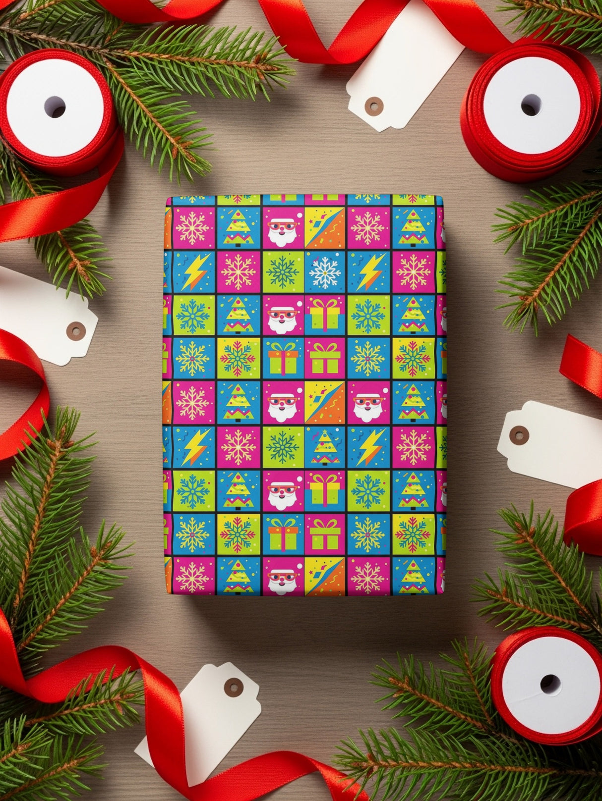 Festive Christmas Wrapping Paper Celebrates Holiday Season