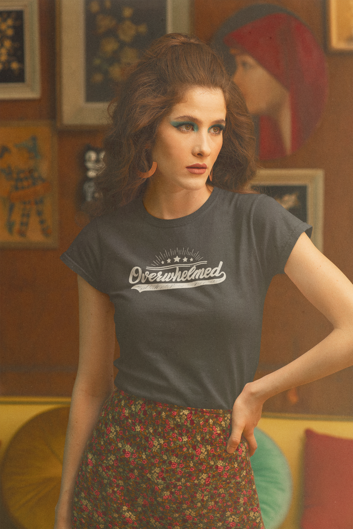 Overwhelmed Graphic Print T-Shirt