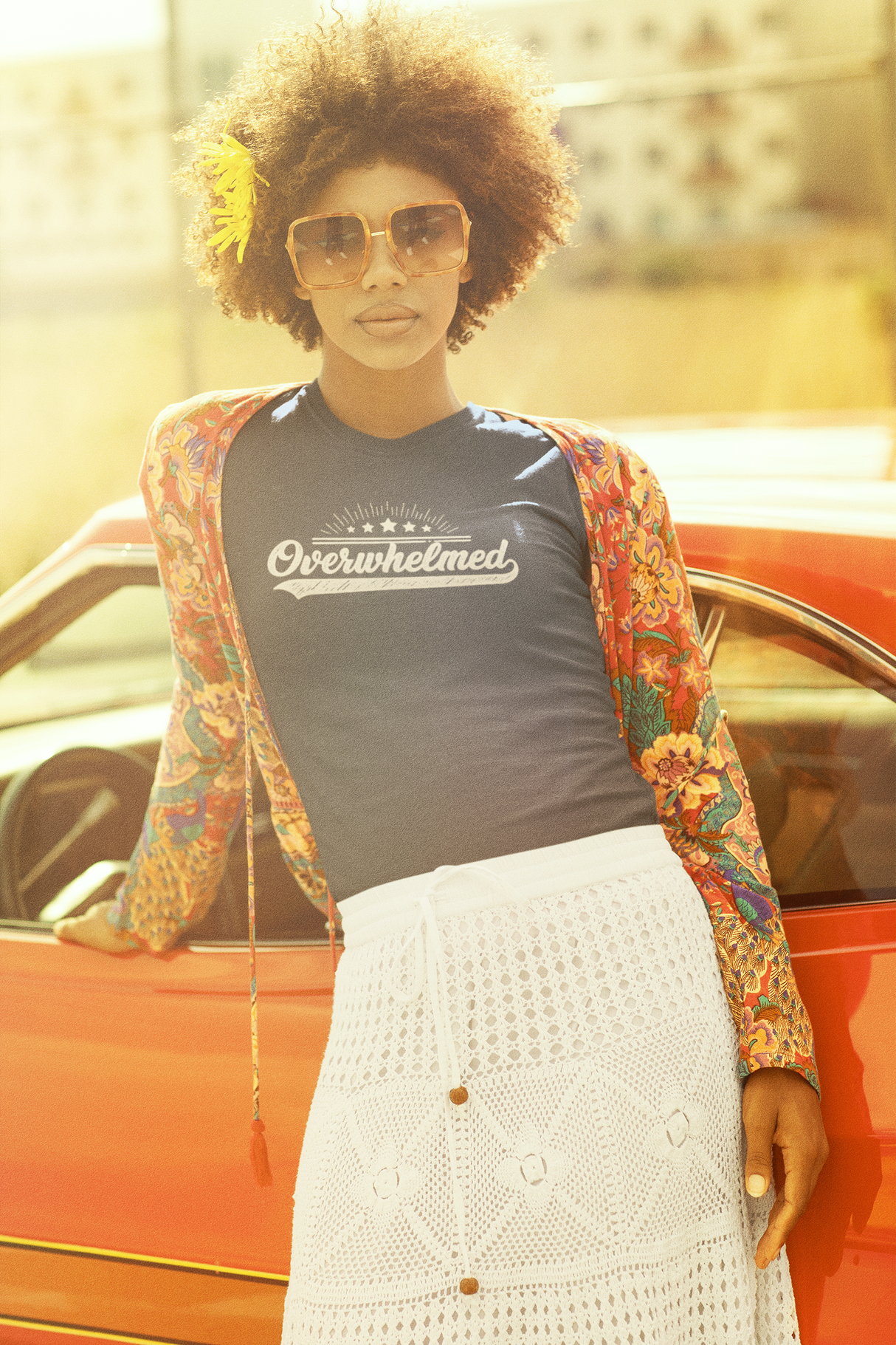 Overwhelmed Graphic Print T-Shirt