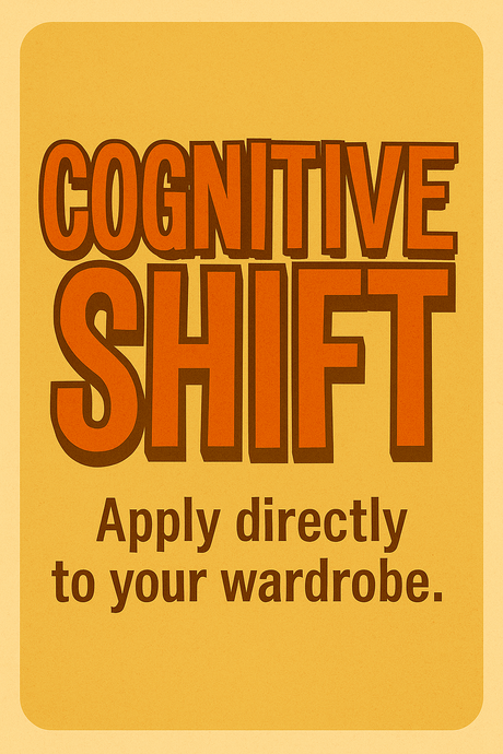 A colorful image of CogntiveShift text stating "Apply Directly to Your Wardrobe"