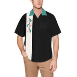 Atomic Starburst in Black Bowling Style - Retro Button Up Shirt