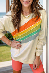 70s Rainbow Contrast Women's Sweatshirt