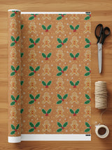 Festive Gingerbread and Holly Christmas Wrapping Paper