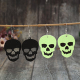 Skull Dangle Earrings 2 Piece PU Leather