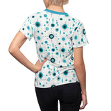 Atomic Starburst in Blue Mid-Century Modern - Womens Retro Shirt