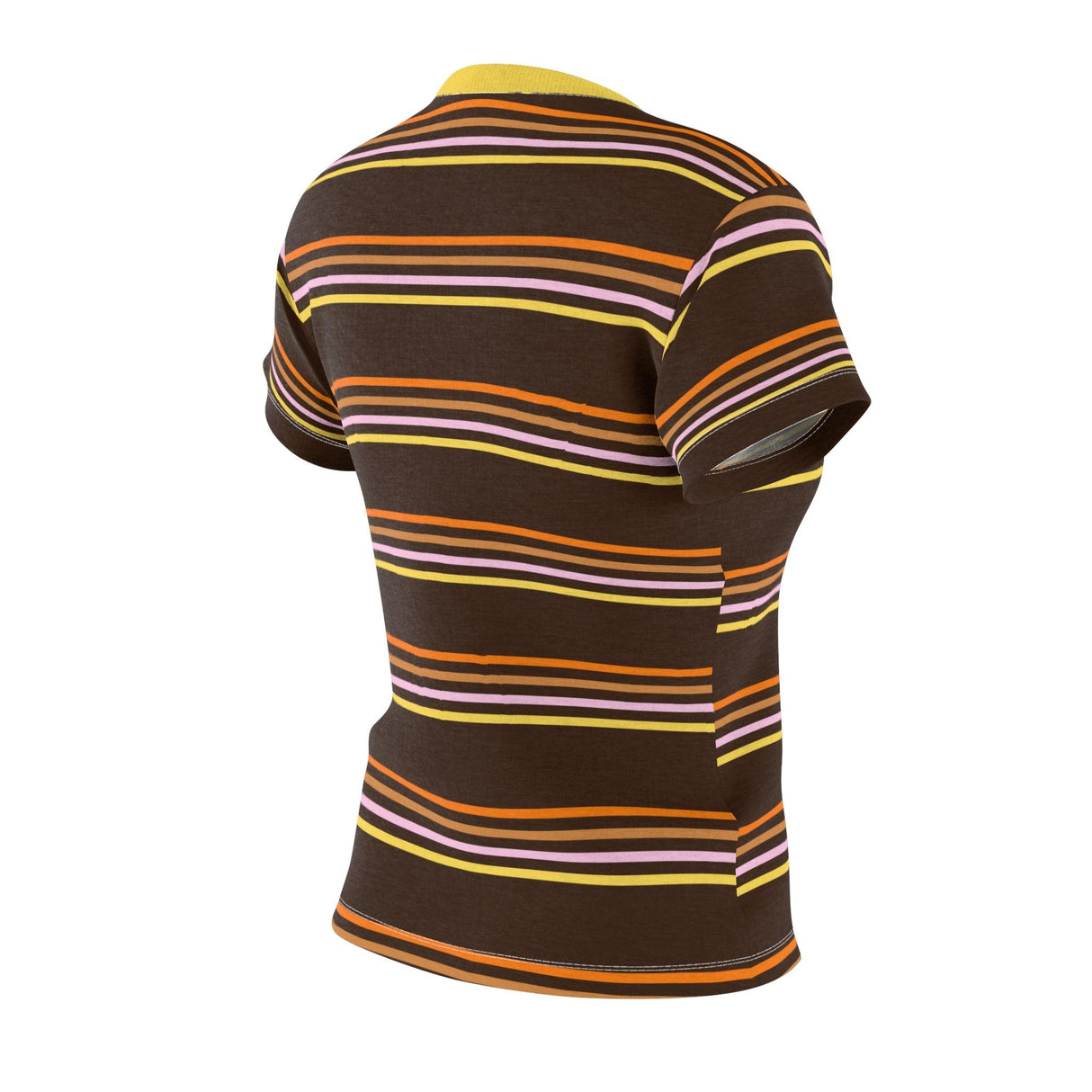 I Raided My Little Bro's Closet in Dark Brown with Pink, Orange, Yellow Stripes - Womens Retro Shirt