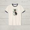 Mid Century Modern Atomic Cat Lovers 1950s Martini - Ringer Retro T-Shirt