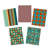 Retro Midcentury Modern Blank Greeting Card Set 5-Pack