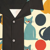 Cats! Button Up Bowling Style - Retro Button Up Shirt