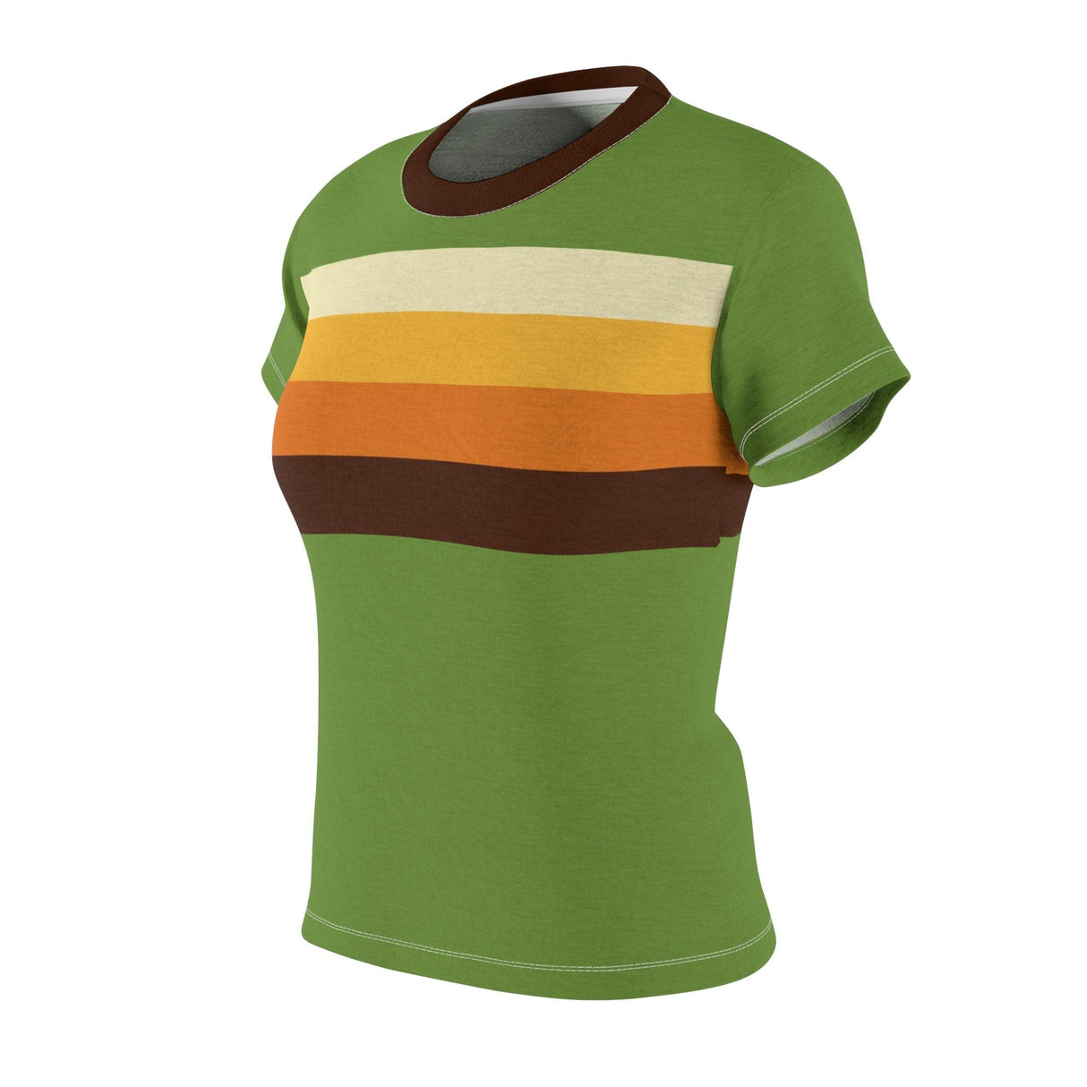 Lime Green Retro Sunset - Womens Retro Shirt