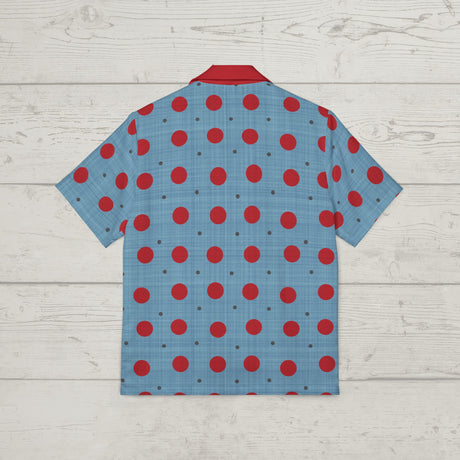 Sky Blue Polka Punch Button Up Shirt