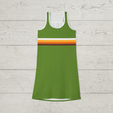 Lime Green Retro Colors Sunset Stripes - Women's Racerback Dress