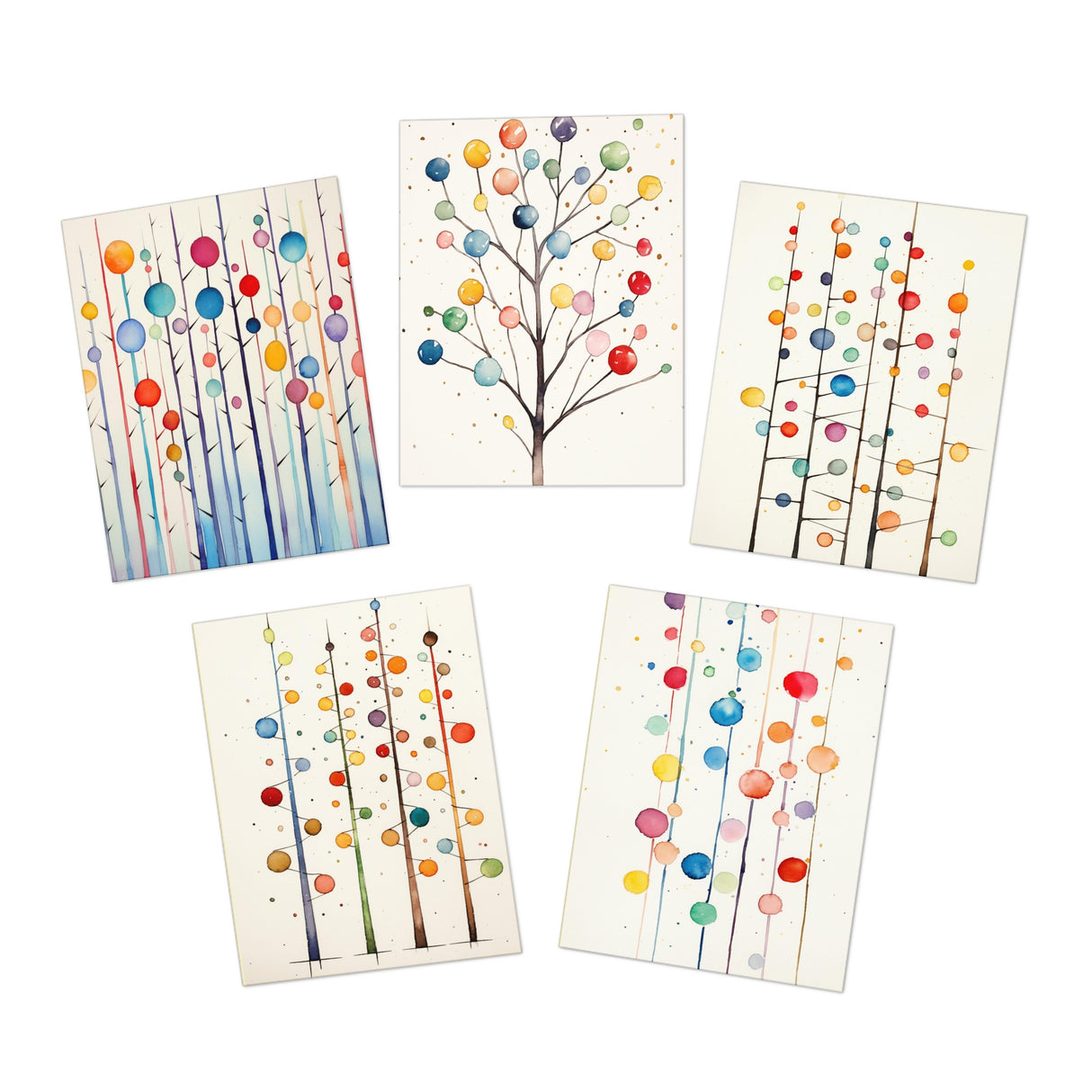 Watercolor Trees Greeting Cards 5-Pack