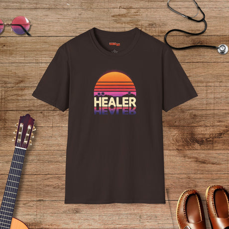 Healer Vintage Sunset - Retro Graphic T-Shirt