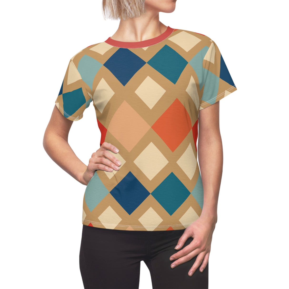 Retro Vibes Argyle - Women's Mid-Century Modern Shirt