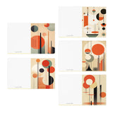 Mid Century Modern, Minimalist, Any Occasion Multi-Design Blank Greeting Cards (5-Pack)