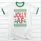 Jolly AF Christmas Ringer T-Shirt