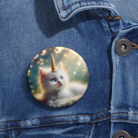 Enchanted Fluff Kitty Unicorn Pin Button