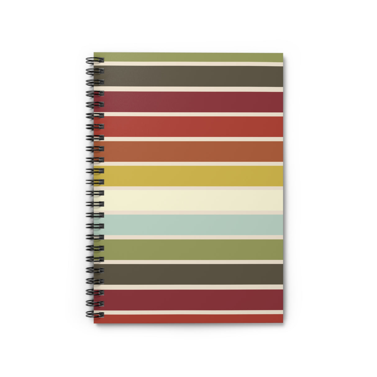 Retro 70s Striped Spiral Notebook