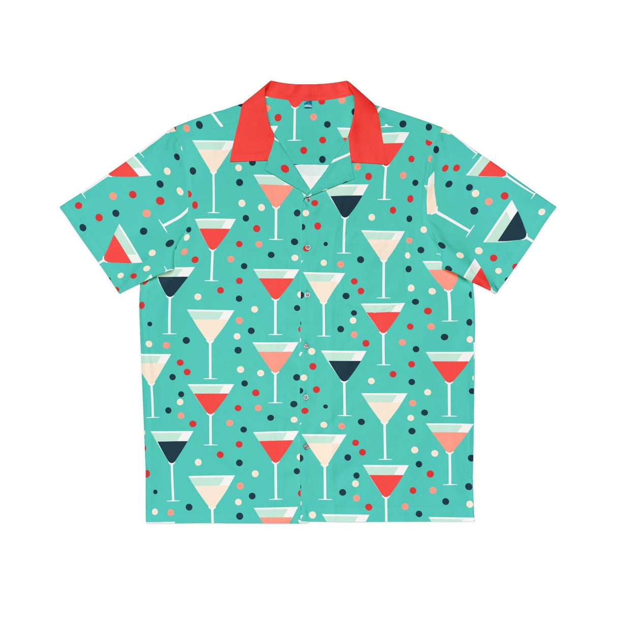 Atomic Cocktail Pink Martini - Retro Button Up Shirt