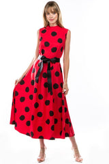 1950s Red Polka Dot Swing Dress