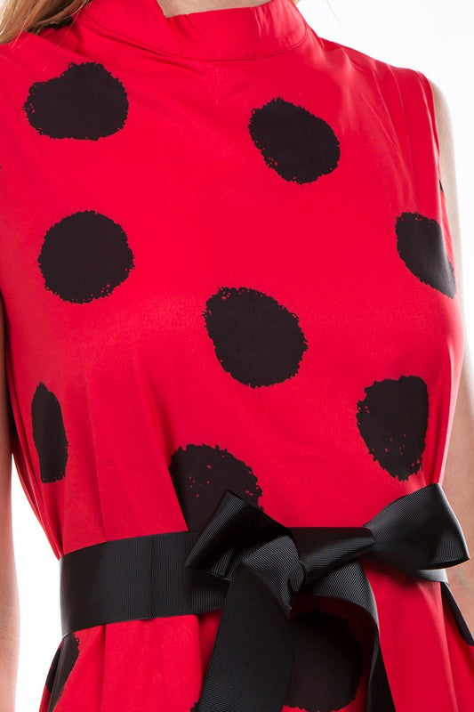 1950s Red Polka Dot Swing Dress