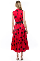 1950s Red Polka Dot Swing Dress