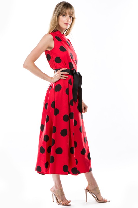 1950s Red Polka Dot Swing Dress