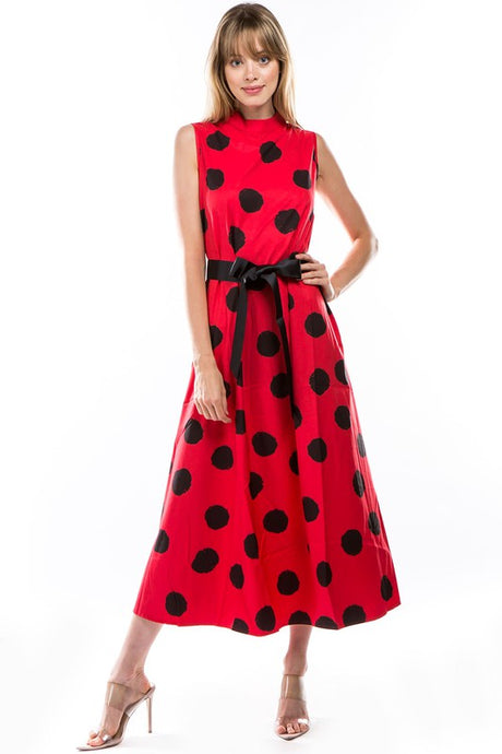 1950s Red Polka Dot Swing Dress