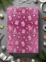 Holiday Inspired Gift Wrap with Reindeer and Ornaments