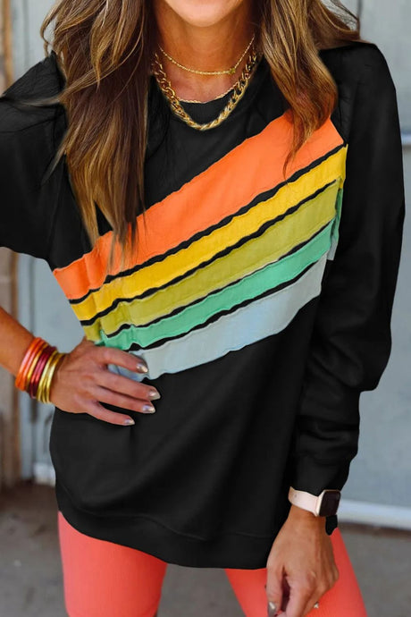 70s Rainbow Contrast Women's Sweatshirt