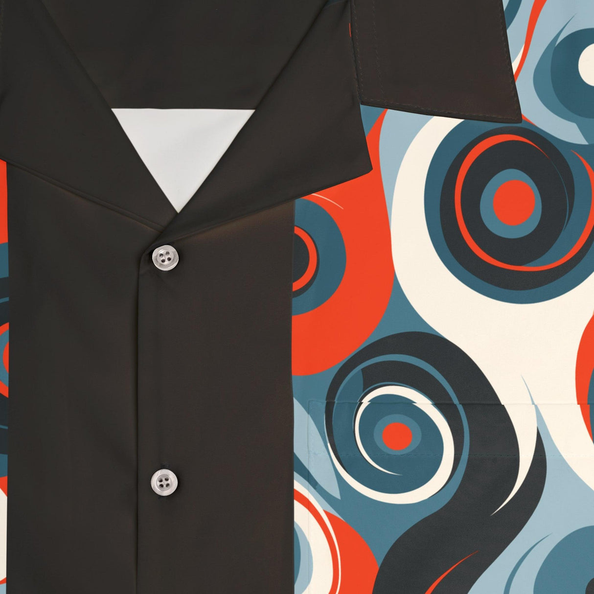 Psychedelic Swirls Bowling Style - Retro Button Up Shirt