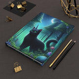 Majestic Black Kitty Unicorn Hardcover Journal