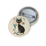 Mid Century Modern Atomic Kitty with Martini Pin Button