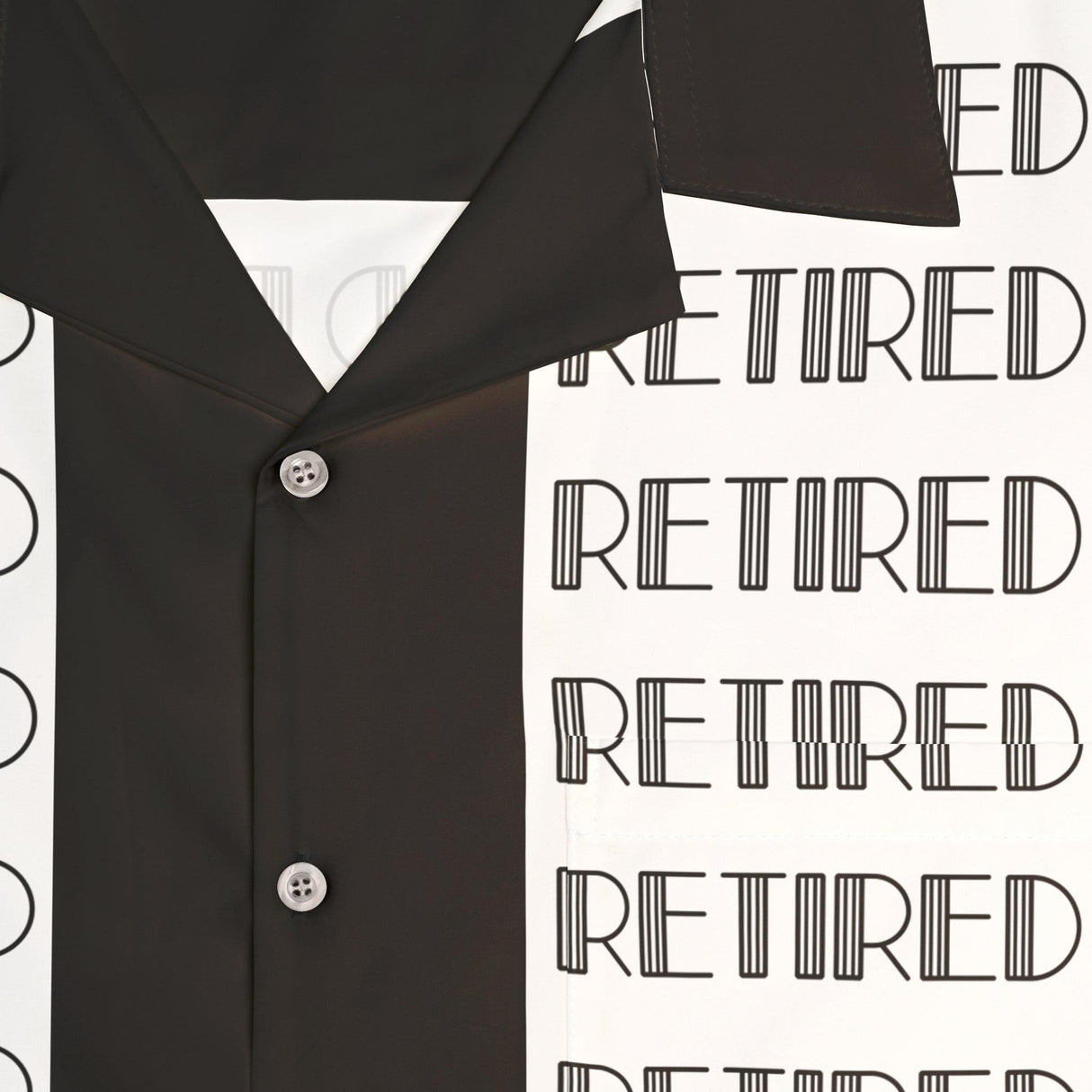 Retired! Button Up Bowling Style - Retro Button Up Shirt