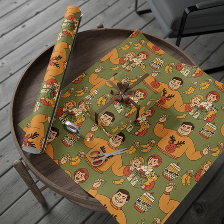 Vintage Cartoon Character Wrapping Paper for Gifts