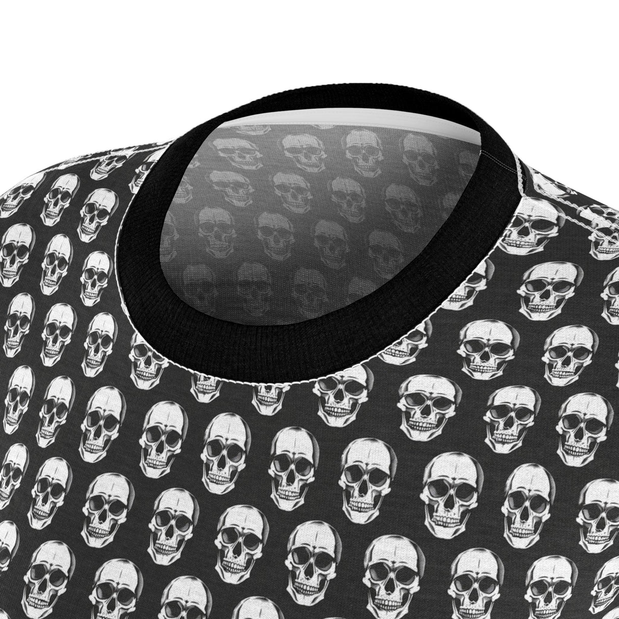 Black Skulls All Over - Womens Retro Shirt