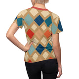 Retro Vibes Argyle - Women's Mid-Century Modern Shirt