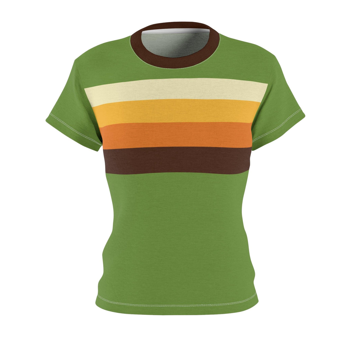 Lime Green Retro Sunset - Womens Retro Shirt