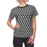 Black Skulls All Over - Womens Retro Shirt